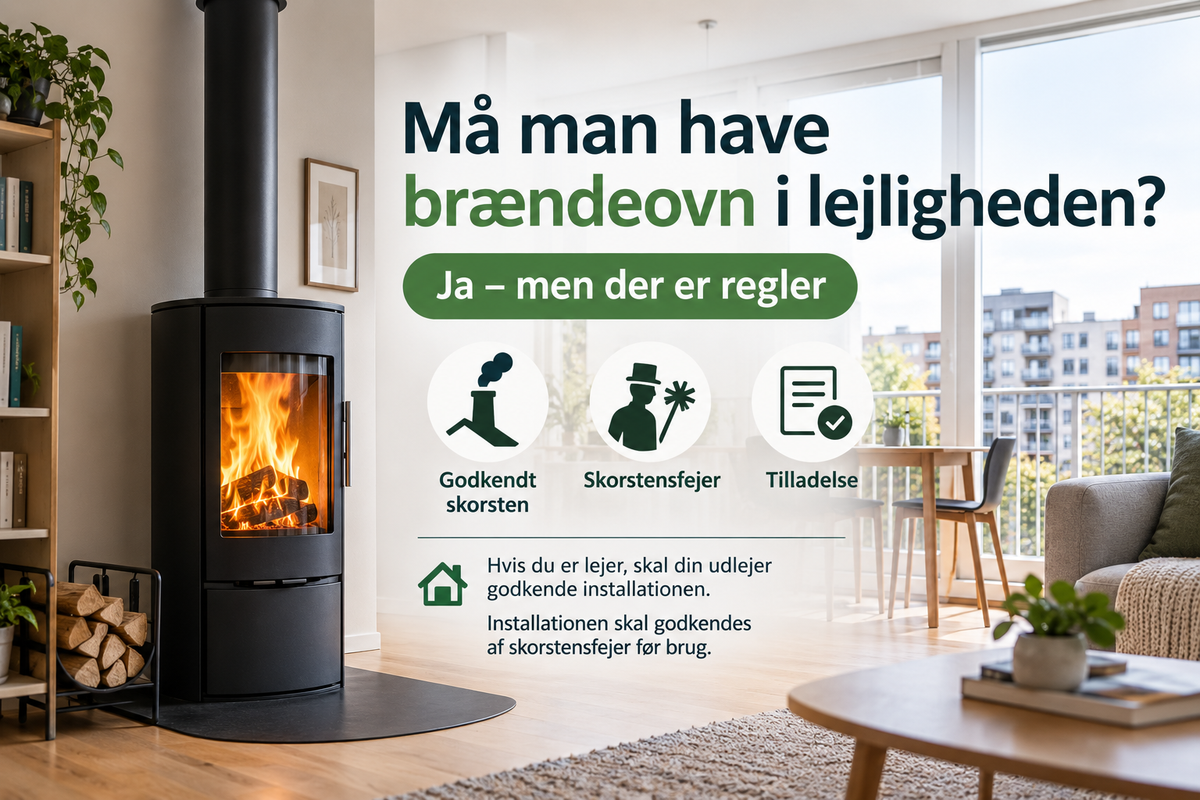 Må man installere en brændeovn i en lejlighed eller et rækkehus?
