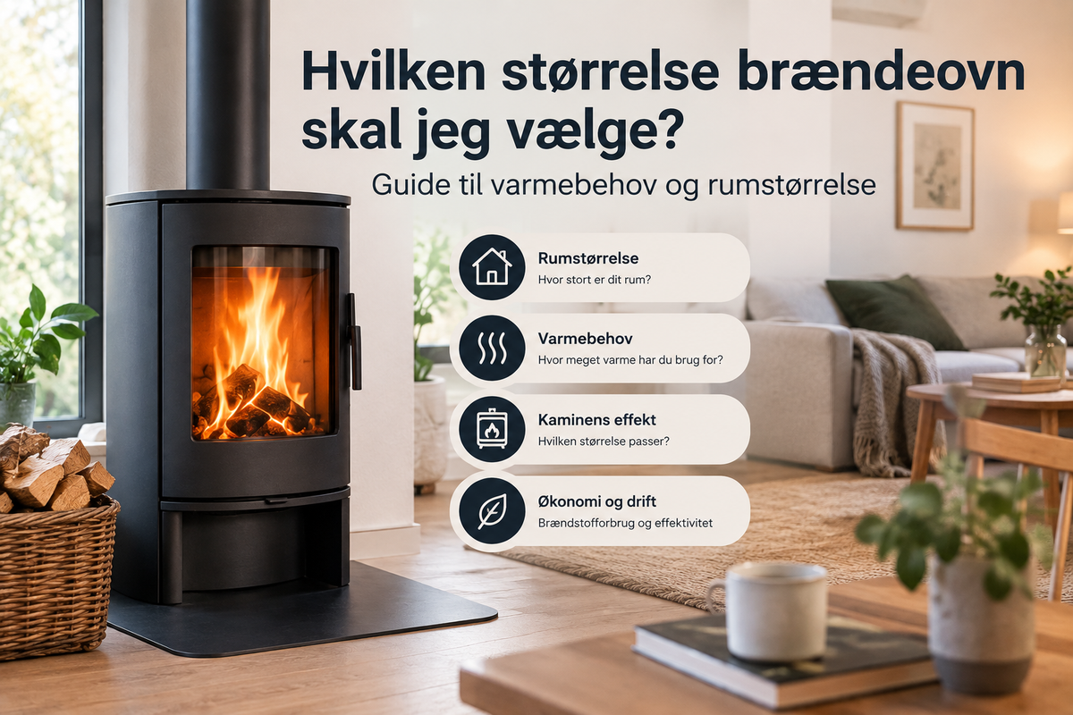 Hvilken størrelse brændeovn skal jeg vælge? Guide til varmebehov og rumstørrelse