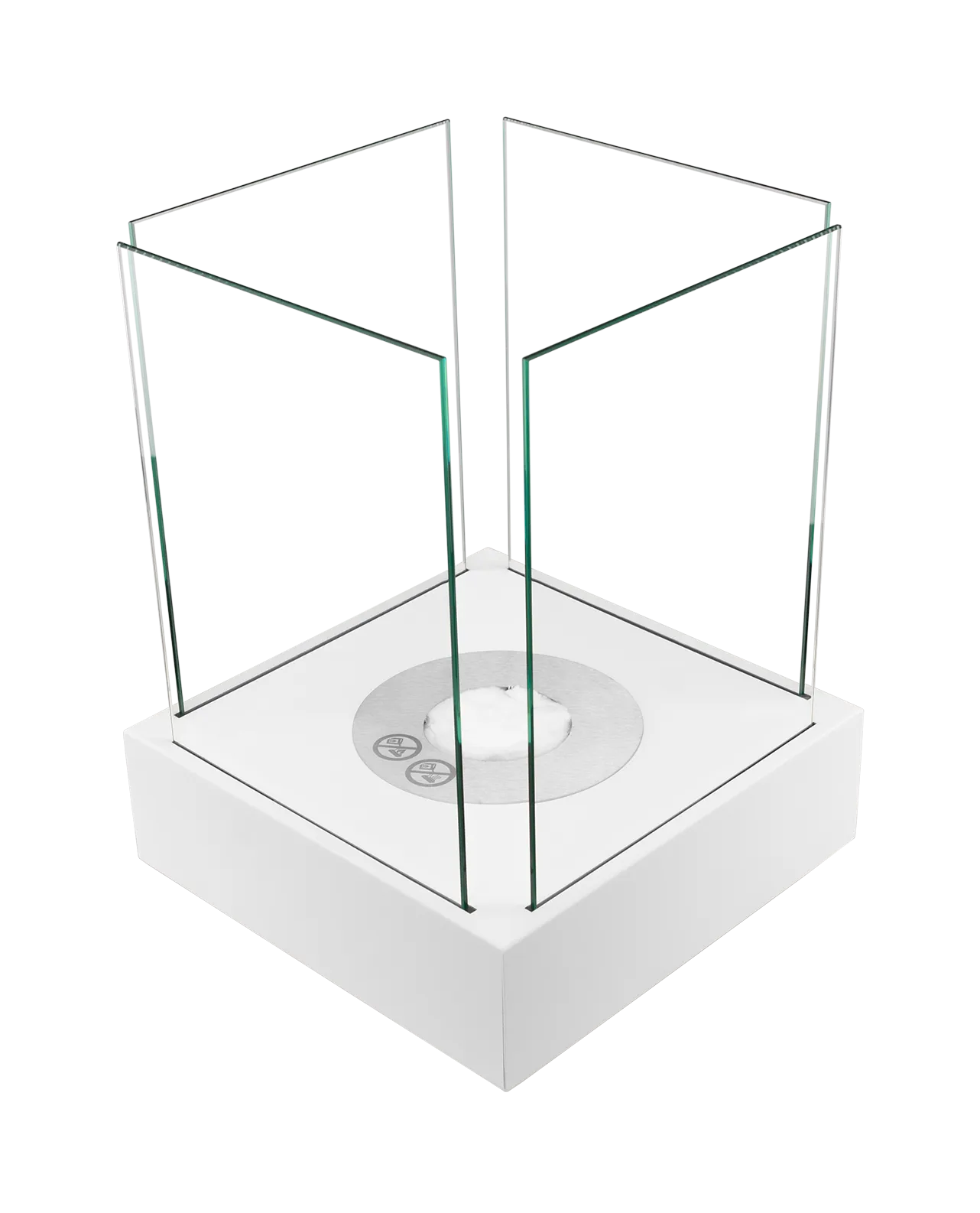 hvid biopejs med glassider set fra siden