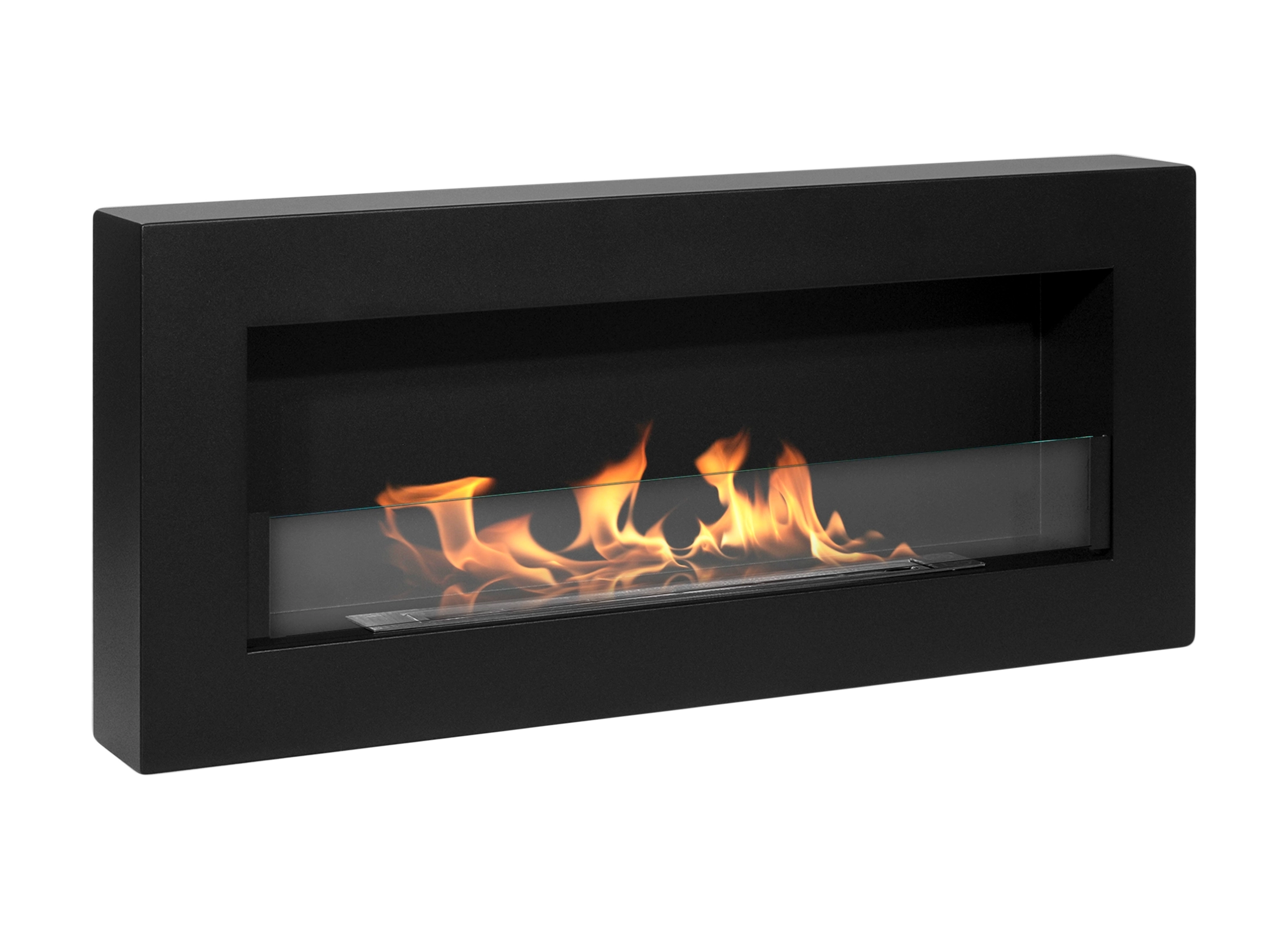sort biopejs med flotte flammer og frontglas