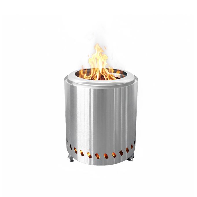 Mobil stål bord pejs med flotte flammer
