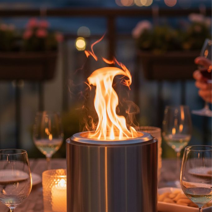 Flot flamme fra mobil bordpejs