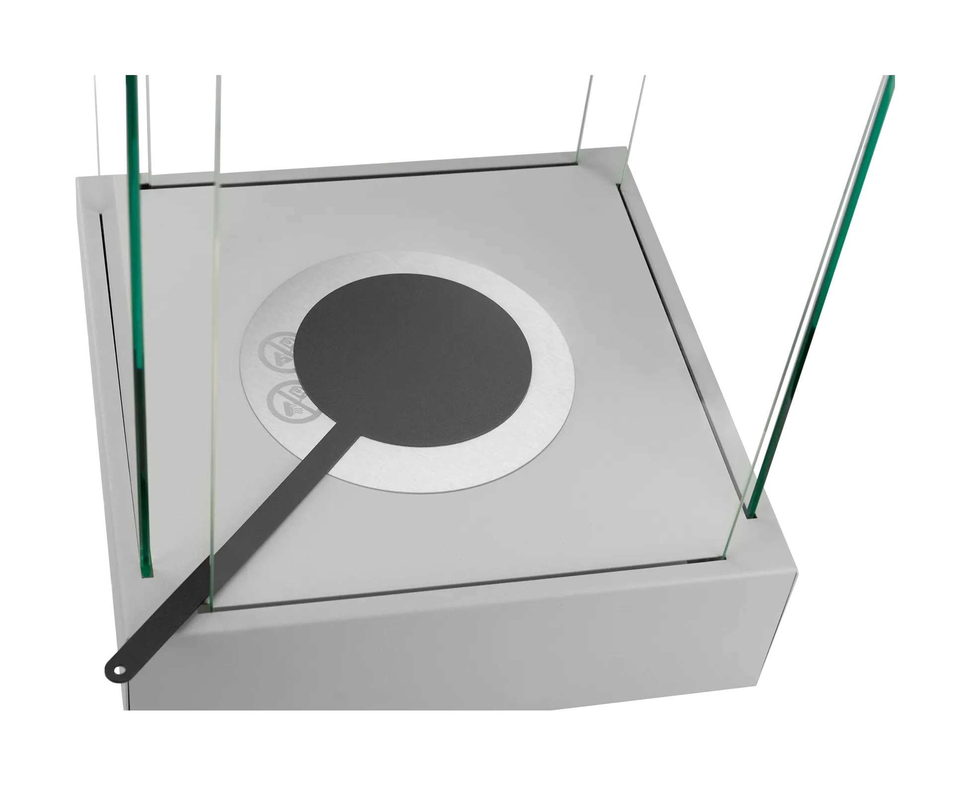 hvid bordmodel biopejs med slukkeskinne og sideglas