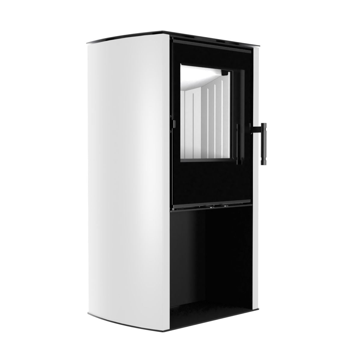 Cane Brændeovn 6,5 kW med hvide sidepaneler og 83% effektiv