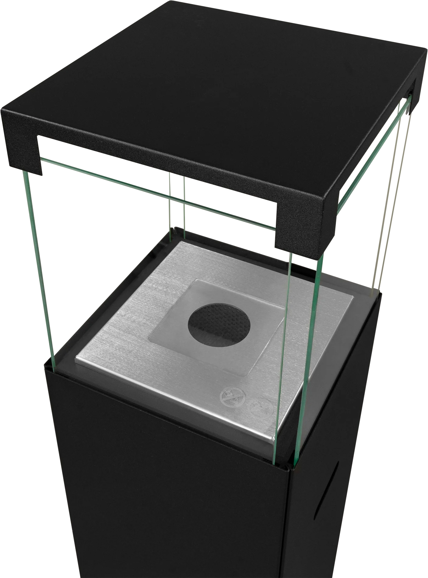 Patio, sort inde/ude stående biopejs