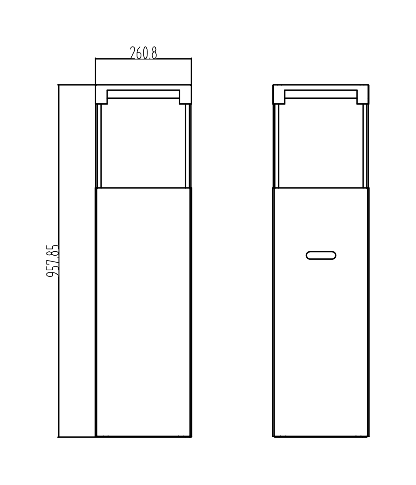 Patio, sort inde/ude stående biopejs