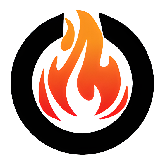 Pejsorama Favicon flamme i sort cirkel